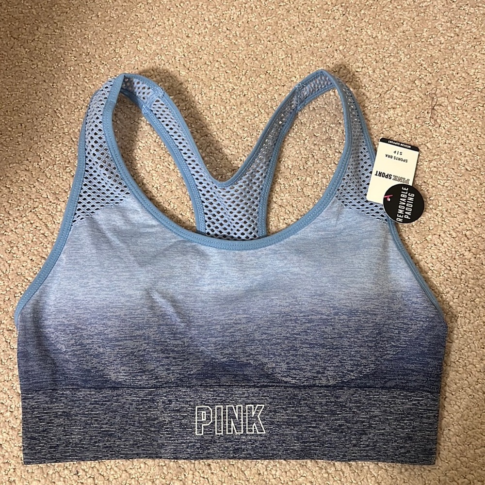 PINK Sport Blue Ombré Sports Bra Small